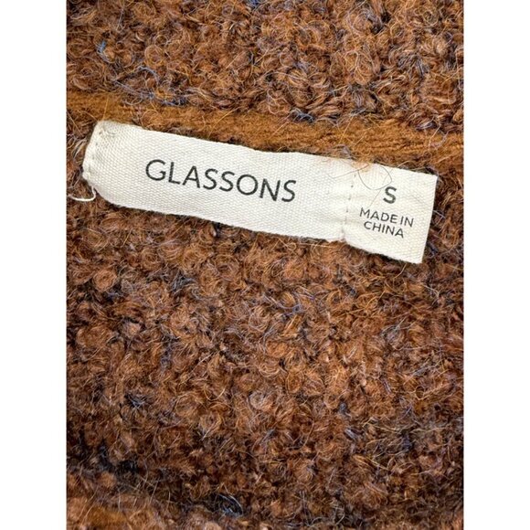 Glassons Brown Turtleneck Balloon Sleeve Cropped Sweater Pullover Top - Picture 3 of 8